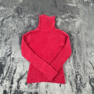 Airport‎ Turtleneck Sweater Womens L Red Ribbed Knit Long Sleeve Pullover